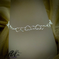 Сребърна гривна " Сърца" B-194